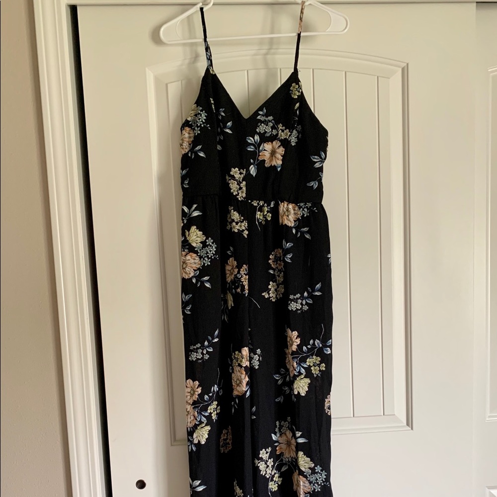 Xhilaration Black Floral Jumpsuit
